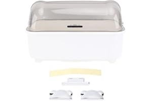 Odorkle 44cm Dish Drying Rack Plastic Kitchen Counter Organizer with Lid and Drip Tray for Tableware Storage and Space Saving