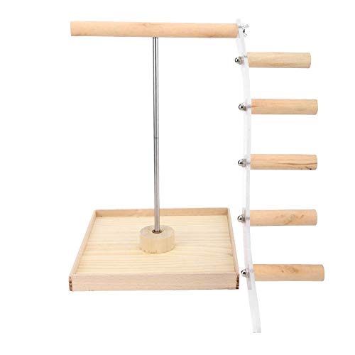 Hffheer Pet Parrot Stand Wooden+Metal Parrots Playstand Perch Gym Stand Playpen Ladder Bird Playground Parrot Perch Gym Stand Playpen Parrot Cage Toys for Parakeet Conure Cockatiel Cage Accessories