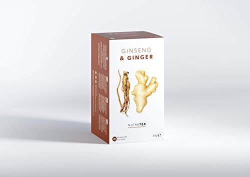 Nutra Tea Ginseng & Ginger - fördert Verdauung & Leistungsfähigkeit, Ingwertee trägt zur Aufrechterhaltung des Immunsystem bei, 20 wiederverwendbare Teebeutel, Kräutertee mit Ingwer & Ginseng – Bild 4