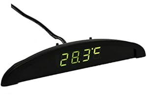 MACHSWON Car Digital LED Electronic LCD Clock Indoor Thermometer Voltmeter 12V 3in1 Voltmeter Thermometer Calendar Digital LED Alarm Car Electronic Clock