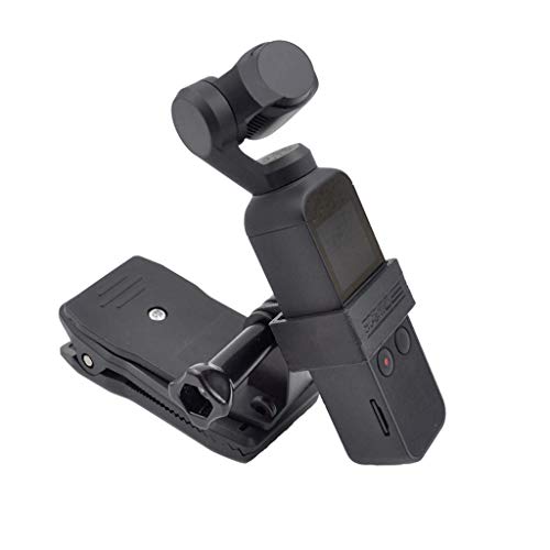Portable Expansion 1/4 inch Screw Adapter Bracket + Clip for DJI Osmo Pocket Handheld Gimbal Stabilizer (Black)