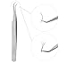 Eyelash Extension Tweezers for Individual and 3D 5D 6D Volume Lashes Curved Point Professional Stainless Steel Precision Lash Extension Tweezers