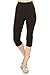 The Clothing Shop Women's Crisscross Cutout Foldover Waistband Capri Yoga Pants (Plus Size Available) Black/Black