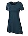 Lock and Love WT770 Womens Short Sleeve Handkerchief Hem Tunic XL TEAL