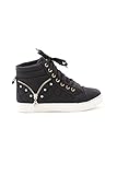 Soho Shoes New Women's Studded Quilted High Top Lace Up Sneaker
