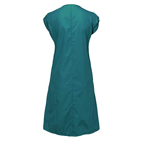CCatyam Plus Size Dress for Women, T-Shirt Tops Short Sleeve Solid Ruffled Pockets Casual Loose Fashion Green