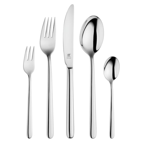 ZWILLING Newcastle Besteck Set, 30-teilig, Für 6 Personen, 18/10 Edelstahl/Hochwertiger Klingenstahl, Poliert, Silber [plastikfreie Verpackung]