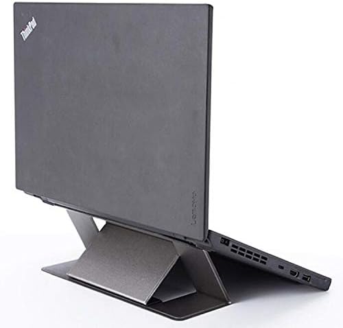 Ergoneer Ultra Lightweight Attachable N Invisible Laptop Stand Riser Portable Foldable Anti-Slide Notebook Holder for MacBook iPad Tablets (Black)