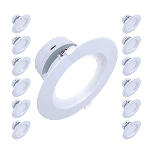 12 Pack 4" Inch LED Canless Downlight with Junction Box; 7W=65/75W Equivalent; 40,000 Life Hours; Dimmable to 5%; UL Listed; Wet Location Rated; 120V; 550 Lumens ; Cool White 4000K