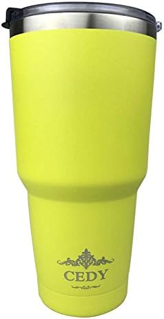 30 oz Stainless Steel Vacuum Insulated Tumbler with Lid, Double-Wall Vacuum Insulation Keeps Drinks Hot or Cold Multiple Colors ((Bottom Painted with Spill Proof Lid) (Yellow))
