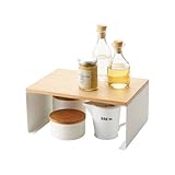 Yamazaki Wood-Top Stackable Kitchen Rack-Modern