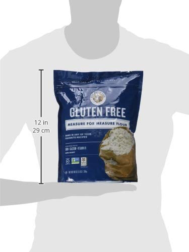 KING ARTHUR MEASURE FOR MEASURE GLUTEN-FREE FLOUR: ALL-PURPOSE 1:1 SUBSTITUTE FOR WHEAT FLOUR, NON-GMO, KOSHER CERTIFIED, 3 LBS BAG FOR BAKING COOKIES, CAKES, MUFFINS