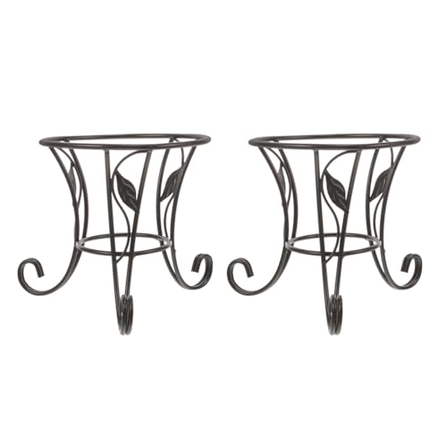 Supvox 2 unidades de base decorativa de bolas colgantes con cristales para atrapar el sol, decoración de metal, soporte para macetas, soporte para macetas de hierro forjado, soporte de bolas pequeño