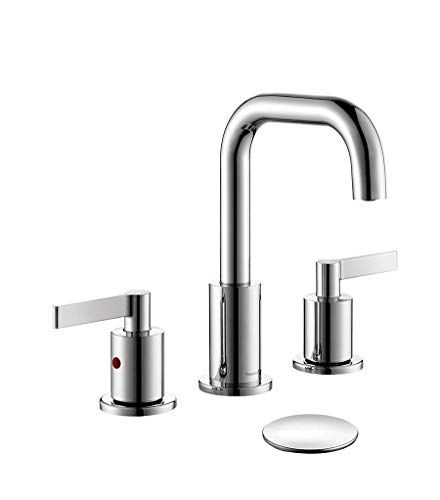 TimeArrow TAF288S-CP Two Handle 8 inch Widespread Bathroom Sink Faucet with Pop-Up Drain, Chrome