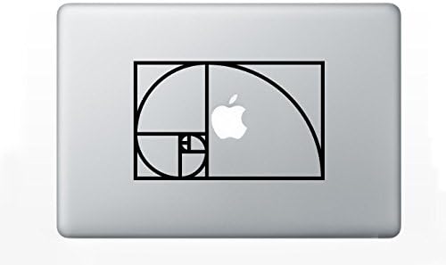 Golden Ratio (Phi) Fibonacci Series Math Decal by Buttered Kat (Large(9.7 x 6 Inches), Black)