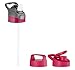 Swig Savvy Sports Leakproof Wide Mouth Glass Water Bottle with Straw and Silicone Sleeve, 25 Ounces, Pink