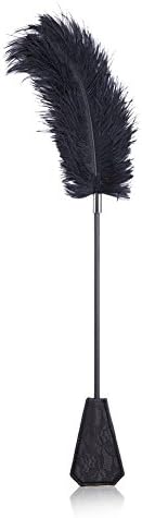 FAZA 2 in 1 Exquisite Ostrich Feather Tickler Whip with Leather Slapper Paddle