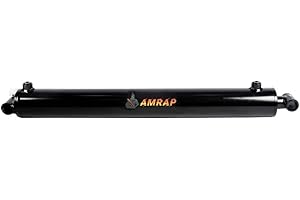 GENERIC AMRAP Hydraulics Double Acting Hydraulic Cylinder - Cross Tube Hydraulic Cylinder 2.5" Bore 8" Stroke - Universal Hydraulic Cylinders (2.5x8) - Black