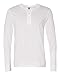 Bella 3150 Mens Jersey Long Sleeve Henley - White44; Large