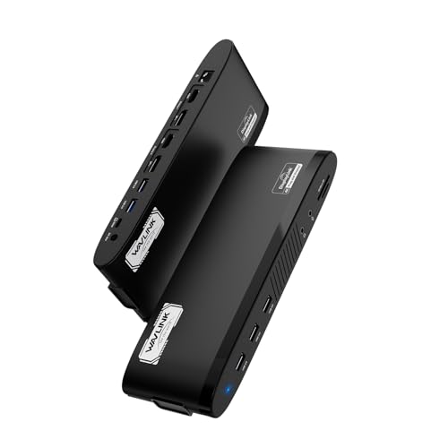 WAVLINK DisplayLink Docking Station Dual 5K, USB-C Dock for Mac M1/M2/M3/M4 & Windows, 14-in-1 with 100W 2 DP/2 HDMI 4K, SD/TF, 5 USB Ports, Ethernet, Audio