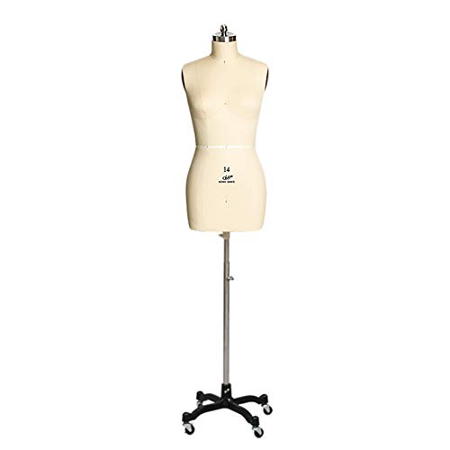 Mannequin Pinnable Female Dress Form Metal Stand, Large Adult Female