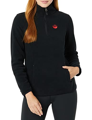 Amazon Essentials Disney | Marvel | Star Wars | Princess Damen Polar-Fleece-Mockjacken mit Viertelreißverschluss, Star Wars Rebel Logo, M