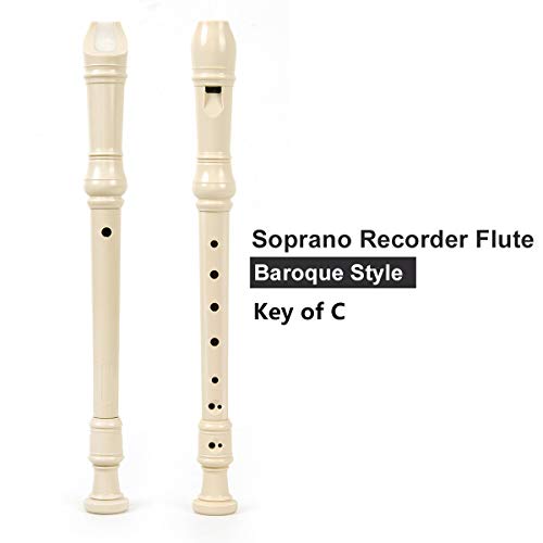Germany Recorder Flute Flute Descant 8 Hole Key of C ABS with Cleaning Rod for Student Practice