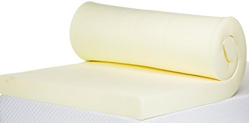 Bodymould Memory Foam Mattress Topper, 4 Inch, UK Single, White, Single (90 x 190 cm)