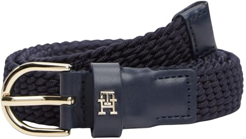 Damen Gürtel Essential Effortless 2,5 cm Elastic Ledergürtel, Blau (Space Blue), 75 cm