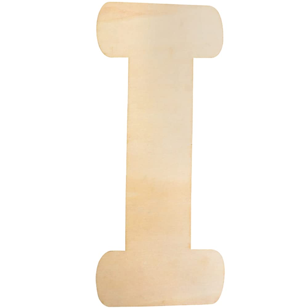 Large Wooden Letters 12 Inch, Unfinished 30cm Wooden Letter I for Crafts Children's Names Capital Alphabet 5mm Thick Wood Letters for Nursery Decor Wall Art Hanging Home Painting
