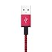 KOOTION MFI Certified 6ft 3-in-1 USB Charging Cable(Type C / Lightning / Micro) Charge / Sync for iPhone / Android,Red