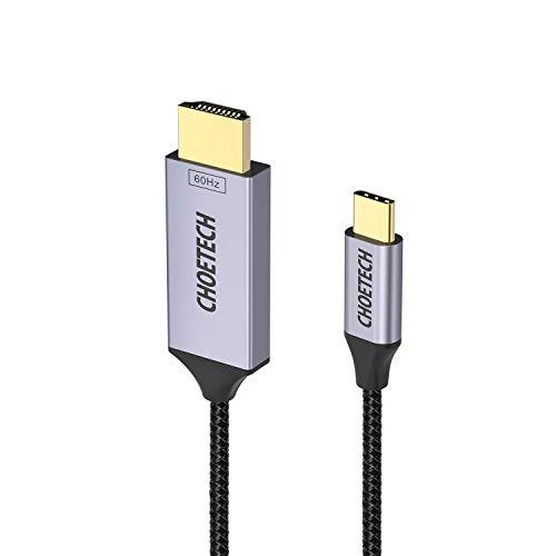 CHOETECH USB C to HDMI Cable(4K@60Hz), 6Ft USB Type C to HDMI Cable Braided Thunderbolt 3 Compatible with MacBook Pro/iPad Pro/MacBook Air 2018, iMac 2017, Surface Book 2, Samsung Galaxy S10/Note 9