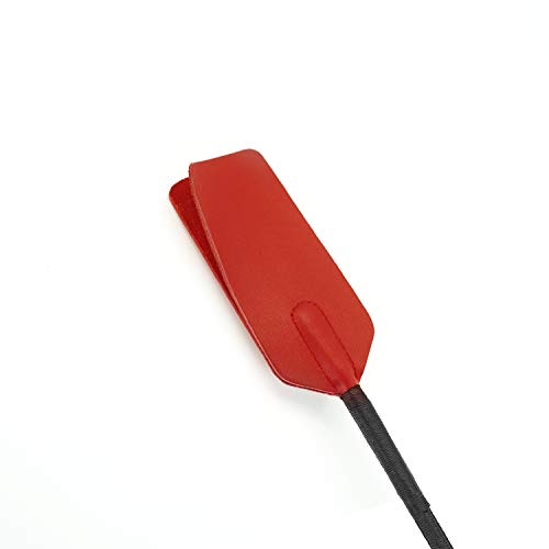 SCARLET KITTEN Riding Crop Horse Whip Spanking with Wide Leather Slapper Jump Bat (Red)