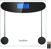 Body Weight Scale, TechRise High Precision Digital Bathroom Scale, Electronic Scale with Step-on Technology, Backlit LCD...
