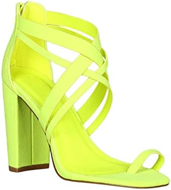 Alrisco Women Toe Ring Strappy Vamp Chunky Heel RC34