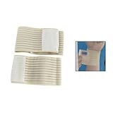 SODIAL(R) Beige Elastic Velcro Wrist Band Support Sports Portector 2 PCS