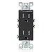 Leviton T5325-E 15 Amp 125 Volt, Tamper Resistant, Decora Duplex Receptacle, Straight Blade, Grounding, Black primary