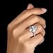 Erllo 925 Sterling Silver Women Wedding Rings 5 Carat Oval Cut Cubic Zirconia Engagement Ring