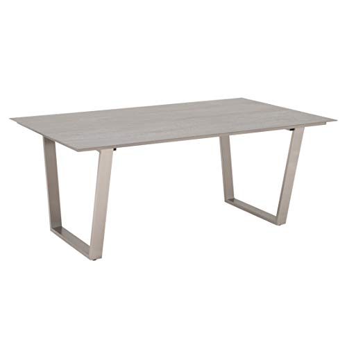 OUTLIV. Ferrara Gartentisch 180x100 cm mit Gestell aus Edelstahl und Kratzfeste Tischplatte aus Keramik in Aspen Grey