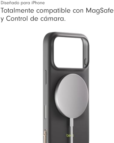 Capa com cordão e suporte integrado, MagSafe, controlo de câmara, acabamento mate e interior em microfibra para iPhone 17 Pro MAX – Cinzento Antracite