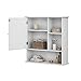 VASAGLE Mirror Cabinet, Bathroom Wall Storage Cabinet, Medicine Cabinet with Adjustable Shelf and 3 Open Compartments, 23.6 x 7.0 x 25.2 Inches, Wooden, White UBBC23WT
