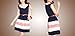 Allegra K Women V Neck Sleeveless Striped Panel Flared Short Skater Dresses
