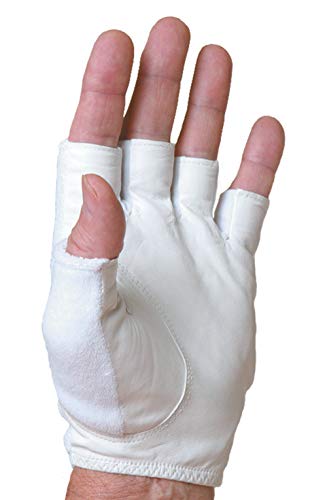 Tourna Tennis Glove-Mens Half, Finger-Large-Left, White (TGH-M-L-L)