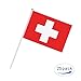 25 Pack Hand Held Small Mini Flag Switzerland Flag Swiss Flag Stick Flag Round Top National Country Flags,Party Decorations Supplies For Parades,World Cup,Festival Events ,International Festival