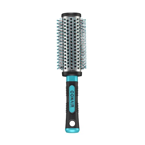 Conair Grip & Style Round Brush, Nylon Bristle Hair Brush for Blowout Styling, For Medium to Long Lengths, Ideal for Curly Hair