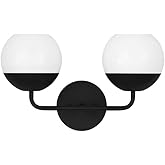Generation Lighting 4468102-112 Alvin Vanity, 2-Light 120 Total Watts, Midnight Black