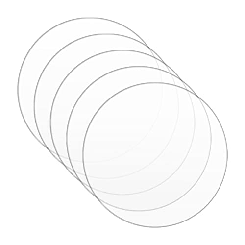 50PCS Clear Hexagon Acrylic Sheet, 4 Inch Acrylic Hexagon Blanks Round Sheet Disc for Milestone Markers, Name Cards, Cricut Cutting and Engraving, Painting and DIY Projects