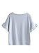 SheIn Women's Cute Ruffle Bell Sleeve Crochet Trim T-shirt Medium Blue