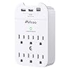 Outlet Extender – Wall Surge Protector with 6 Outlets 3 USB (1 USB C, Total 4.5A), Multi Plug Outlet Splitter, Wall…