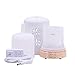 Essential Oil Diffuser, Aromatherapy Ceramic Home Decor Cover Aroma Diffuse with 4 Timer Mode & 7 Color Changing LED Lights (Flower pattern 2, White)thumb 3